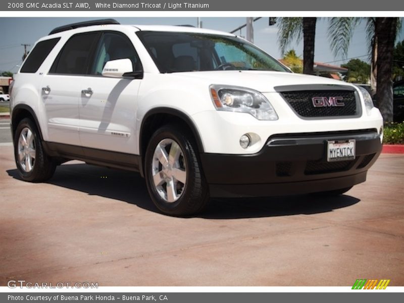 White Diamond Tricoat / Light Titanium 2008 GMC Acadia SLT AWD