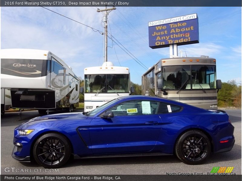 Deep Impact Blue Metallic / Ebony 2016 Ford Mustang Shelby GT350