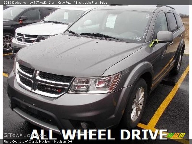Storm Gray Pearl / Black/Light Frost Beige 2013 Dodge Journey SXT AWD
