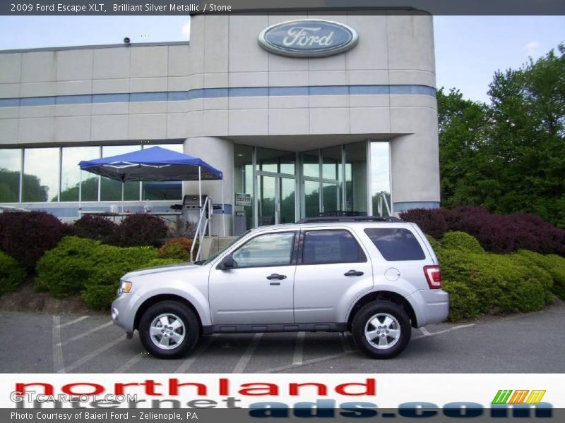 Brilliant Silver Metallic / Stone 2009 Ford Escape XLT