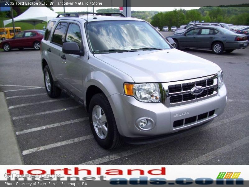 Brilliant Silver Metallic / Stone 2009 Ford Escape XLT