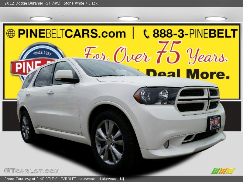 Stone White / Black 2012 Dodge Durango R/T AWD
