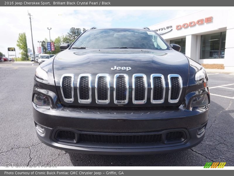 Brilliant Black Crystal Pearl / Black 2016 Jeep Cherokee Sport