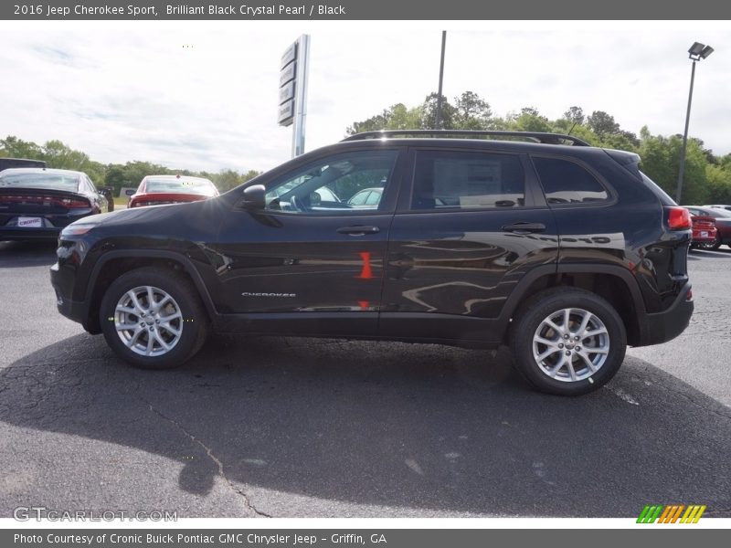 Brilliant Black Crystal Pearl / Black 2016 Jeep Cherokee Sport