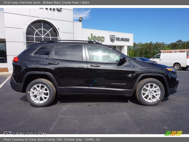 Brilliant Black Crystal Pearl / Black 2016 Jeep Cherokee Sport