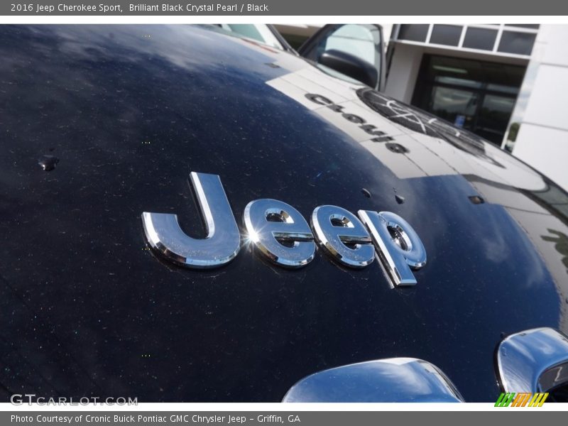 Brilliant Black Crystal Pearl / Black 2016 Jeep Cherokee Sport