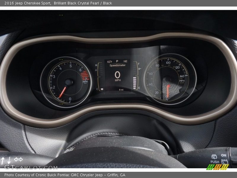 Brilliant Black Crystal Pearl / Black 2016 Jeep Cherokee Sport