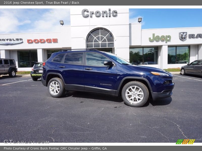 True Blue Pearl / Black 2016 Jeep Cherokee Sport