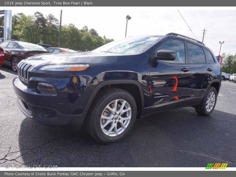 True Blue Pearl / Black 2016 Jeep Cherokee Sport