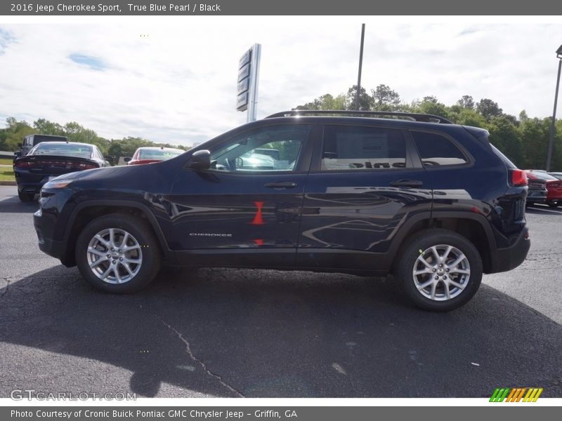 True Blue Pearl / Black 2016 Jeep Cherokee Sport