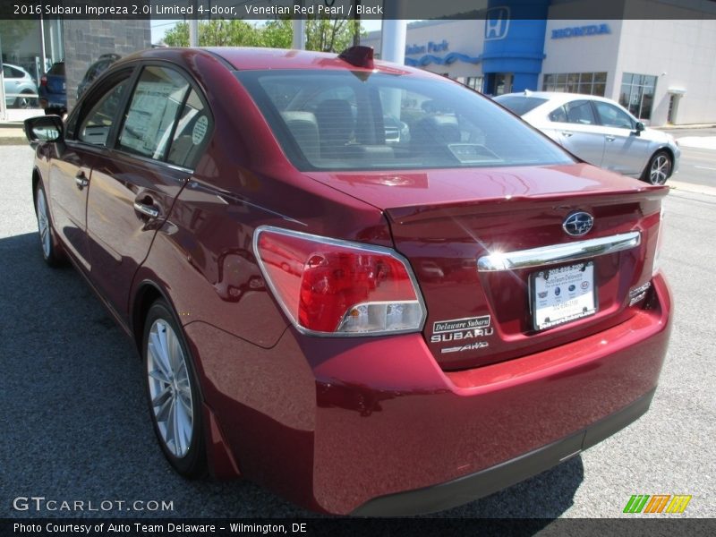 Venetian Red Pearl / Black 2016 Subaru Impreza 2.0i Limited 4-door