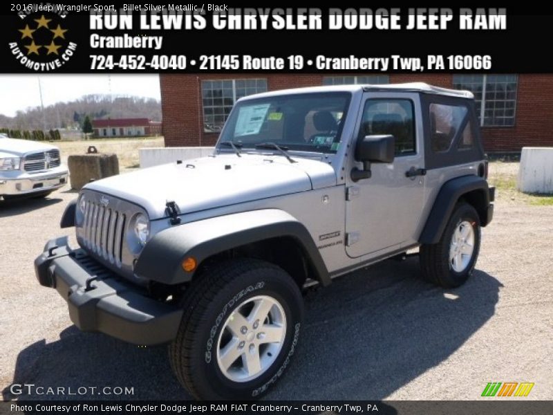 Billet Silver Metallic / Black 2016 Jeep Wrangler Sport