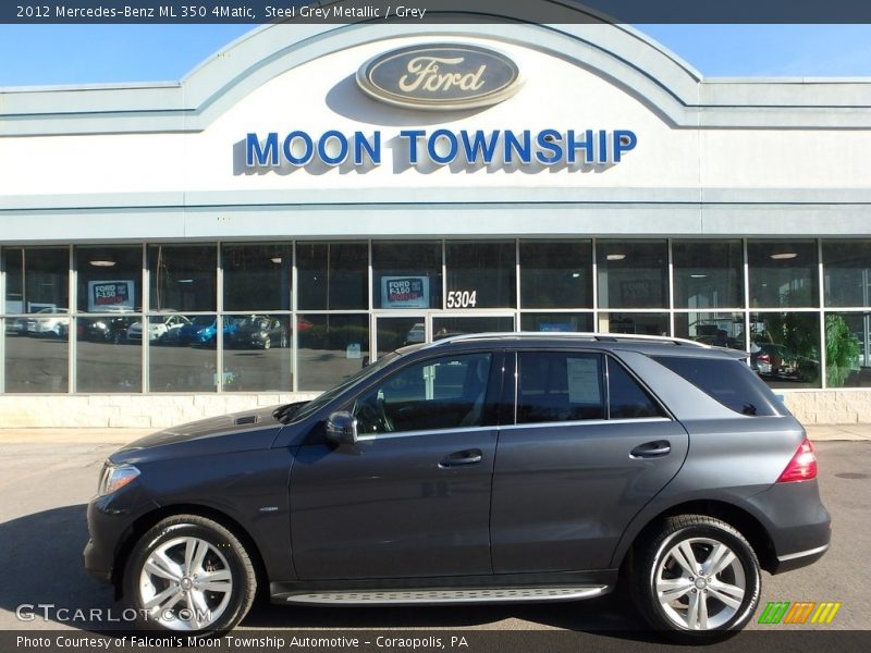 Steel Grey Metallic / Grey 2012 Mercedes-Benz ML 350 4Matic