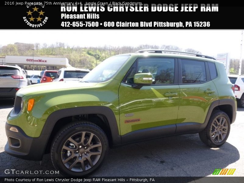 Jungle Green / Black/Sandstorm 2016 Jeep Renegade 75th Anniversary 4x4