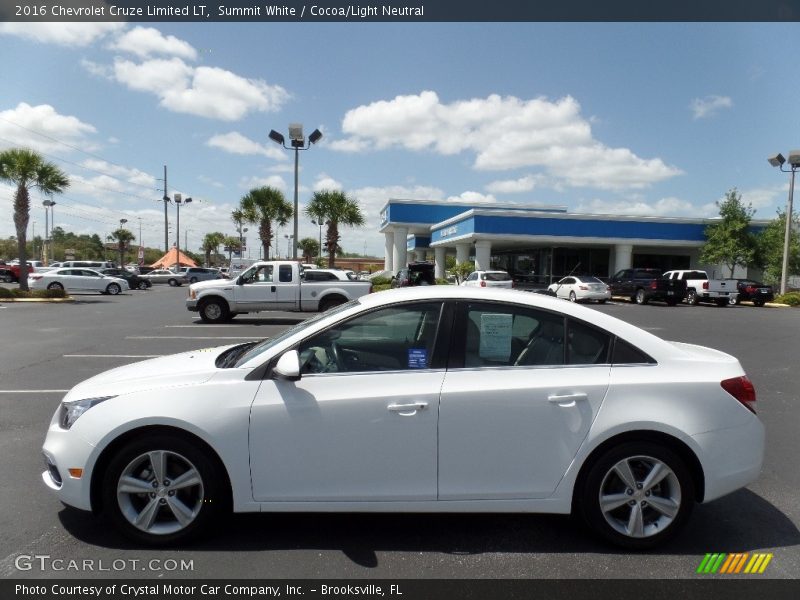Summit White / Cocoa/Light Neutral 2016 Chevrolet Cruze Limited LT