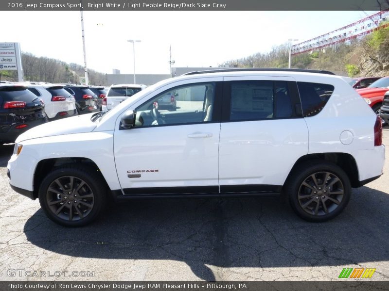 Bright White / Light Pebble Beige/Dark Slate Gray 2016 Jeep Compass Sport