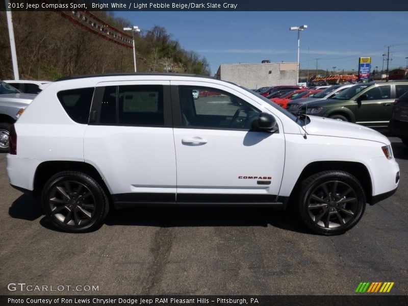 Bright White / Light Pebble Beige/Dark Slate Gray 2016 Jeep Compass Sport