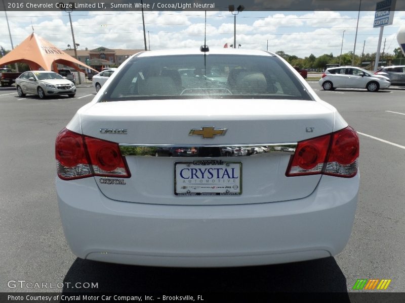 Summit White / Cocoa/Light Neutral 2016 Chevrolet Cruze Limited LT
