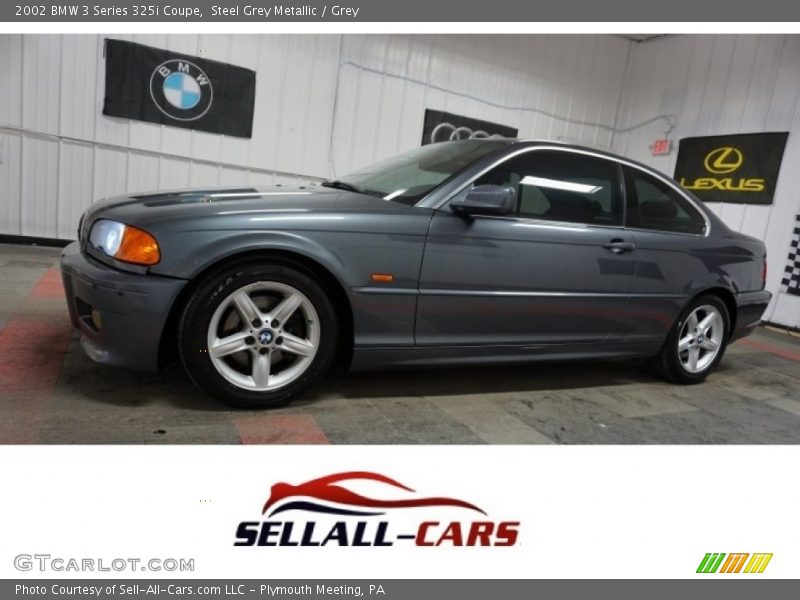 Steel Grey Metallic / Grey 2002 BMW 3 Series 325i Coupe