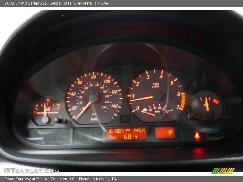 Steel Grey Metallic / Grey 2002 BMW 3 Series 325i Coupe