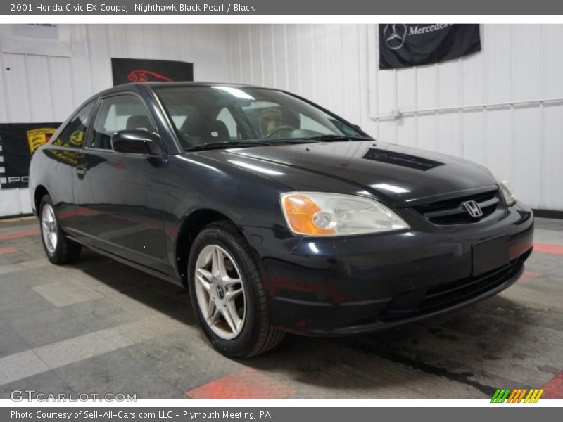 Nighthawk Black Pearl / Black 2001 Honda Civic EX Coupe