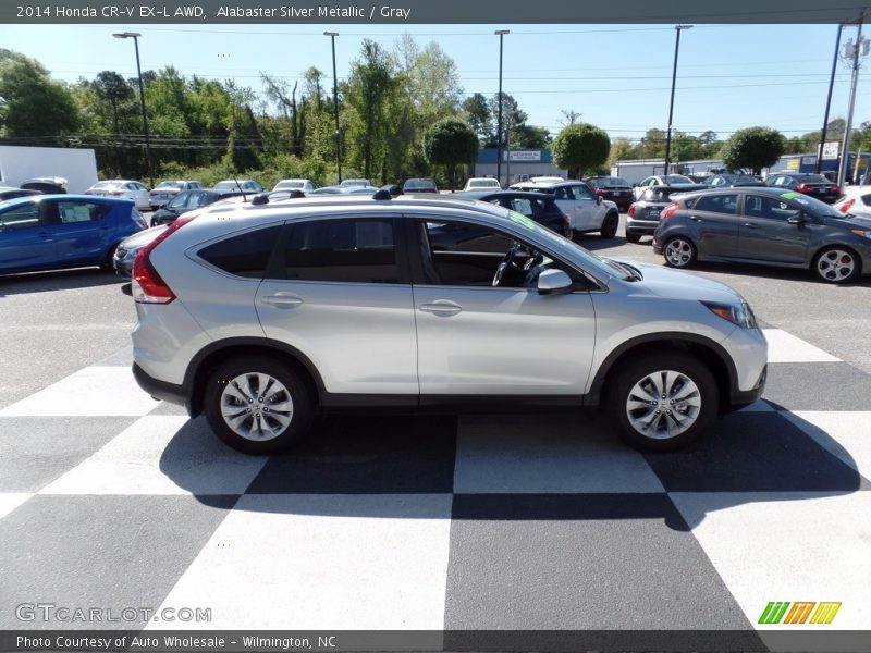 Alabaster Silver Metallic / Gray 2014 Honda CR-V EX-L AWD