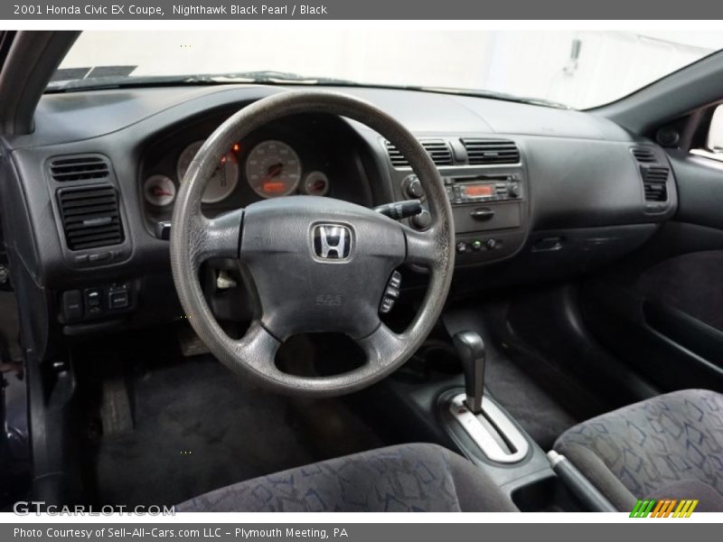Nighthawk Black Pearl / Black 2001 Honda Civic EX Coupe