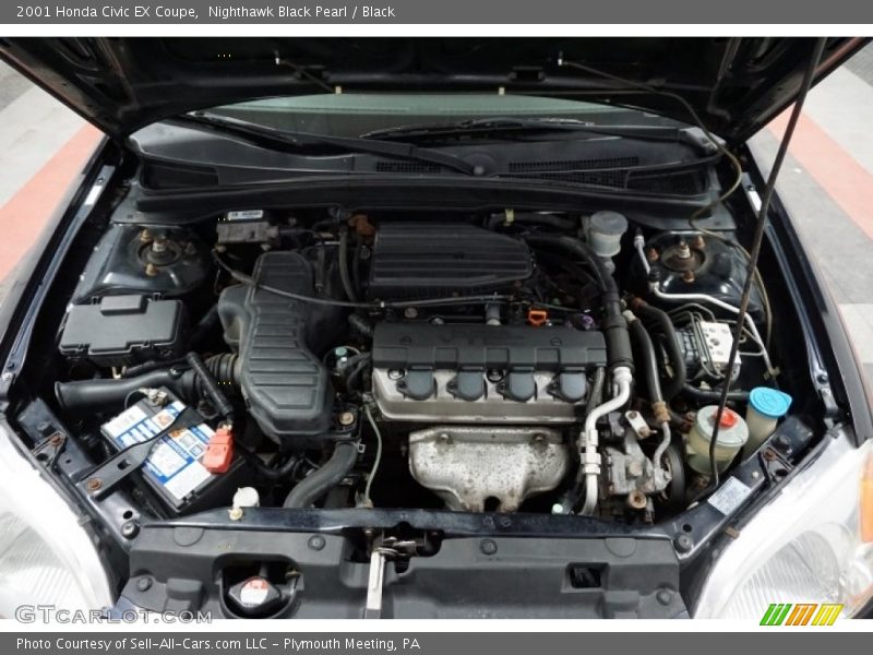 Nighthawk Black Pearl / Black 2001 Honda Civic EX Coupe