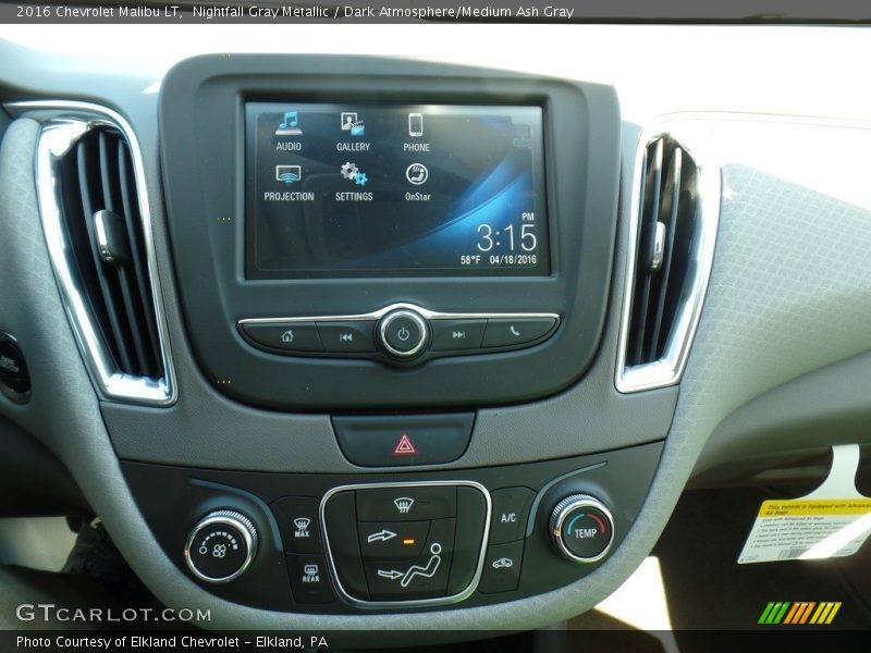 Nightfall Gray Metallic / Dark Atmosphere/Medium Ash Gray 2016 Chevrolet Malibu LT