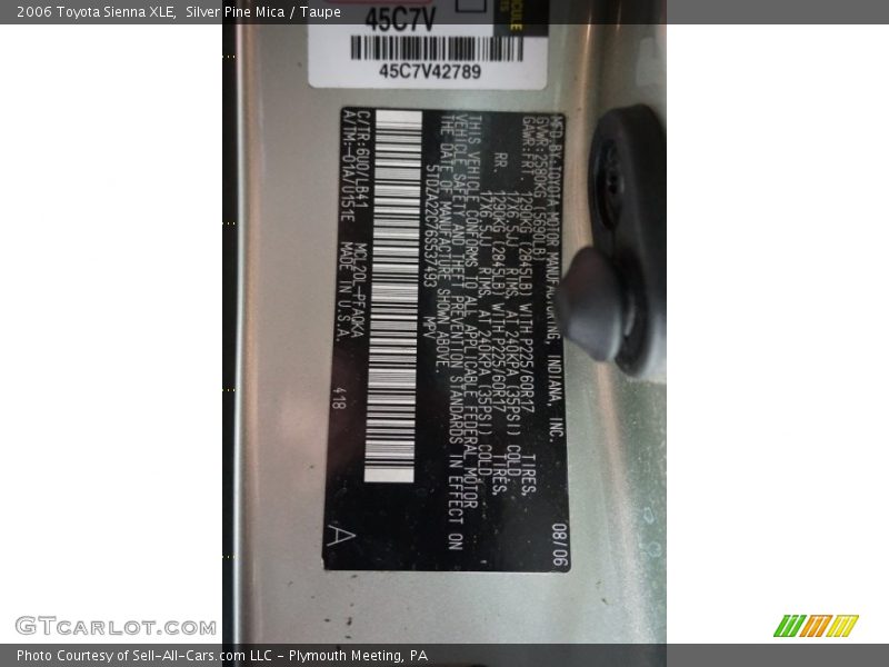 Silver Pine Mica / Taupe 2006 Toyota Sienna XLE