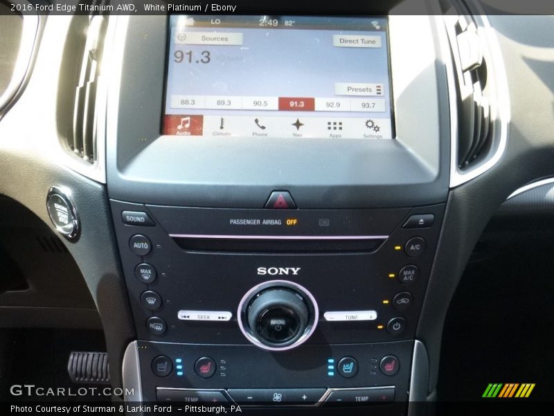 White Platinum / Ebony 2016 Ford Edge Titanium AWD