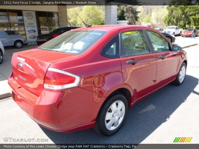 Sangria Red Metallic / Medium Stone 2011 Ford Focus S Sedan