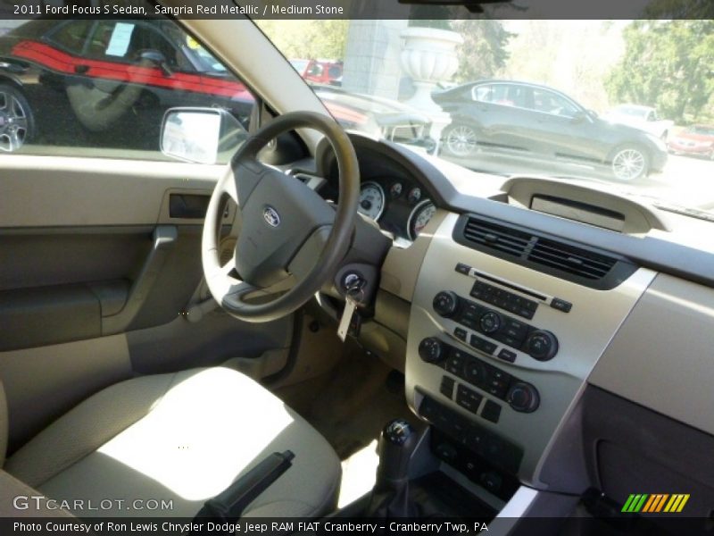 Sangria Red Metallic / Medium Stone 2011 Ford Focus S Sedan