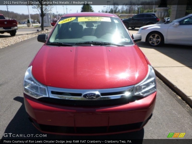 Sangria Red Metallic / Medium Stone 2011 Ford Focus S Sedan