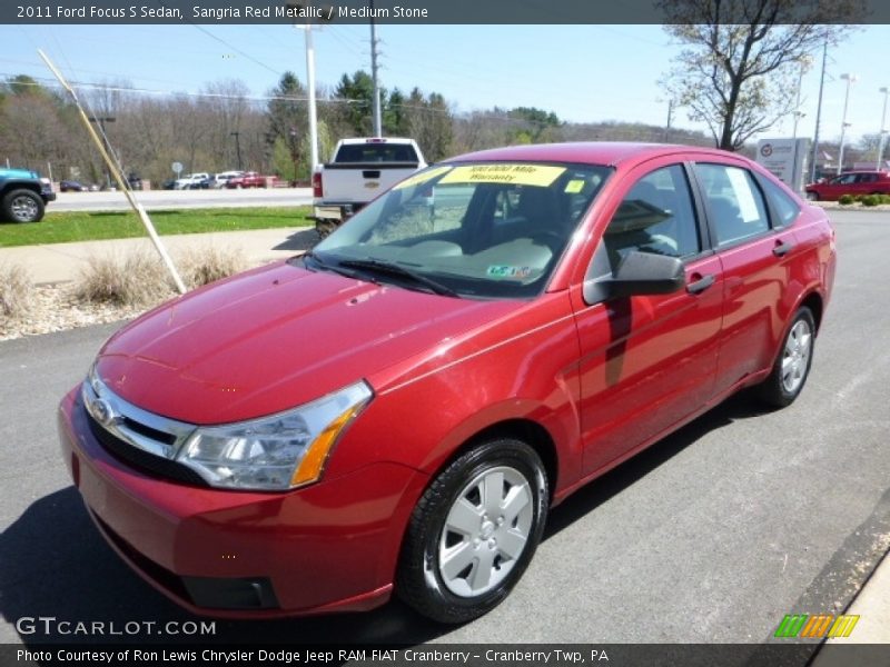 Sangria Red Metallic / Medium Stone 2011 Ford Focus S Sedan