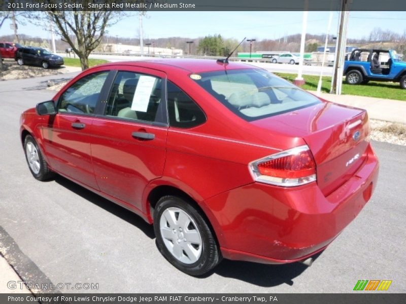 Sangria Red Metallic / Medium Stone 2011 Ford Focus S Sedan