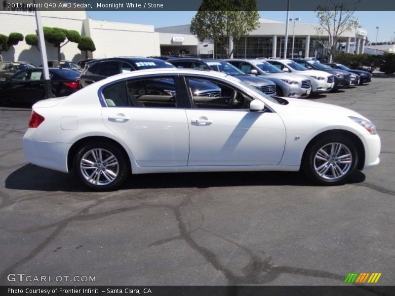 Moonlight White / Stone 2015 Infiniti Q40 AWD Sedan