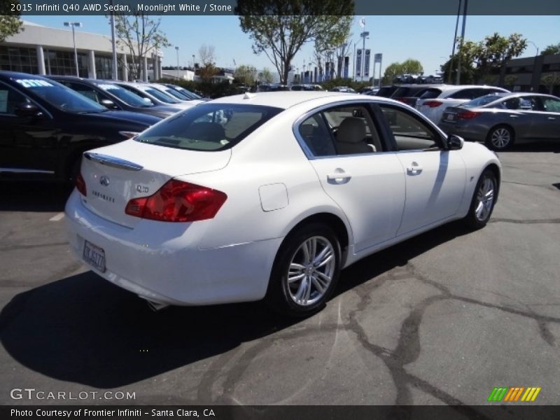 Moonlight White / Stone 2015 Infiniti Q40 AWD Sedan