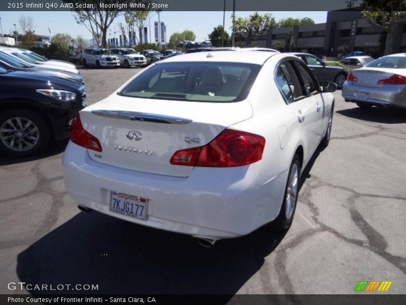 Moonlight White / Stone 2015 Infiniti Q40 AWD Sedan