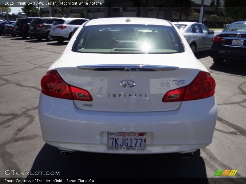 Moonlight White / Stone 2015 Infiniti Q40 AWD Sedan