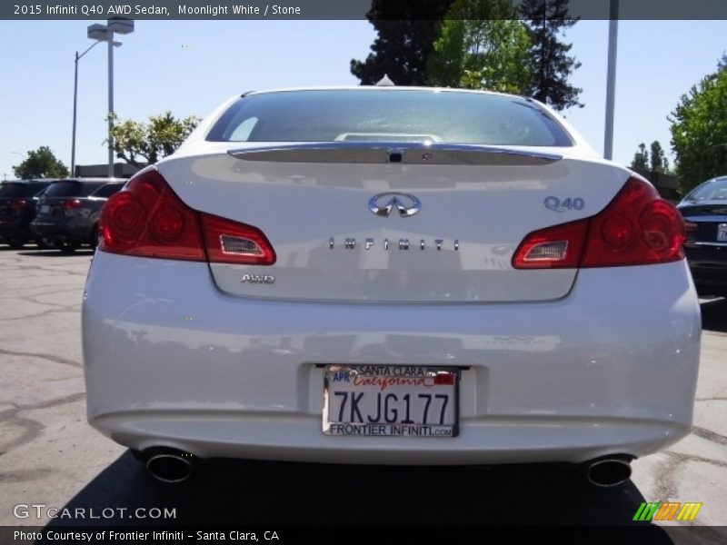 Moonlight White / Stone 2015 Infiniti Q40 AWD Sedan