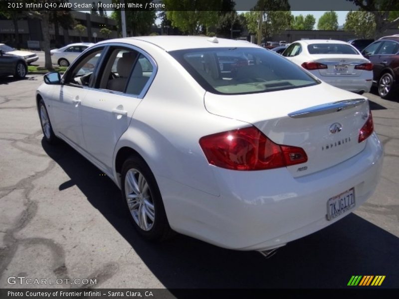 Moonlight White / Stone 2015 Infiniti Q40 AWD Sedan