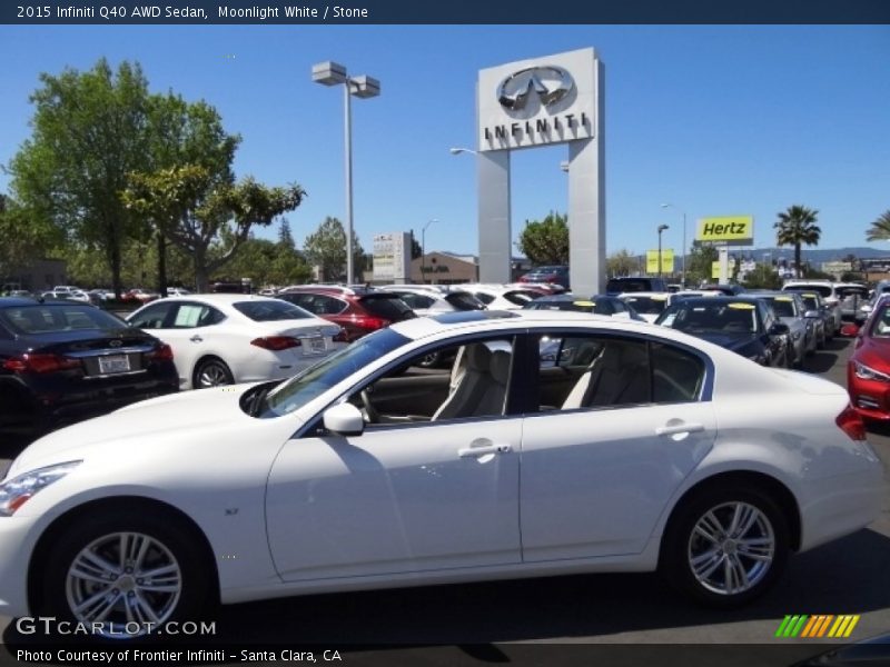 Moonlight White / Stone 2015 Infiniti Q40 AWD Sedan