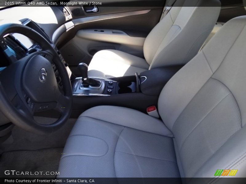 Moonlight White / Stone 2015 Infiniti Q40 AWD Sedan