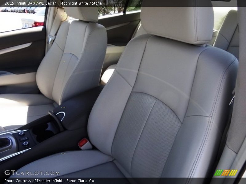 Moonlight White / Stone 2015 Infiniti Q40 AWD Sedan