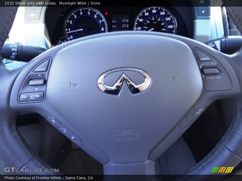 Moonlight White / Stone 2015 Infiniti Q40 AWD Sedan