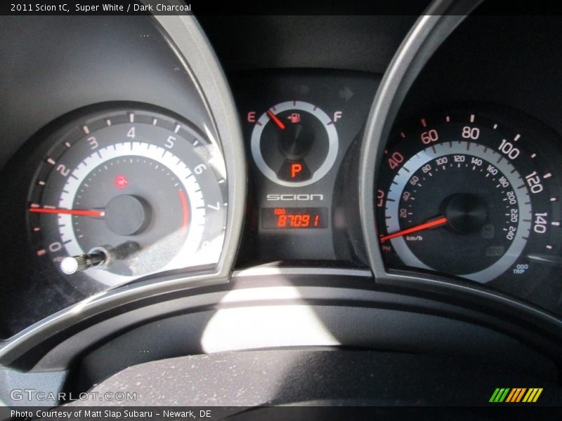 Super White / Dark Charcoal 2011 Scion tC