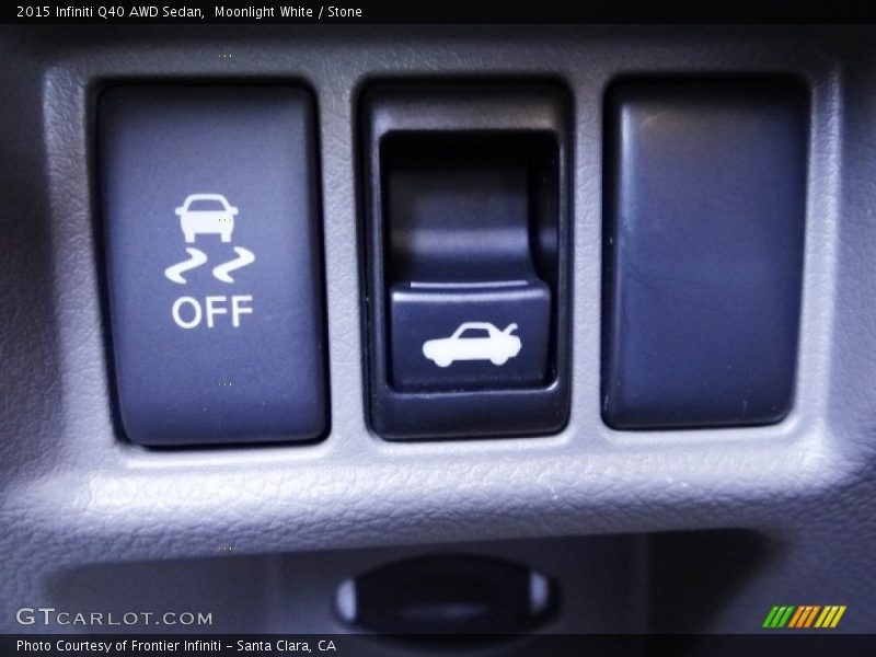 Moonlight White / Stone 2015 Infiniti Q40 AWD Sedan