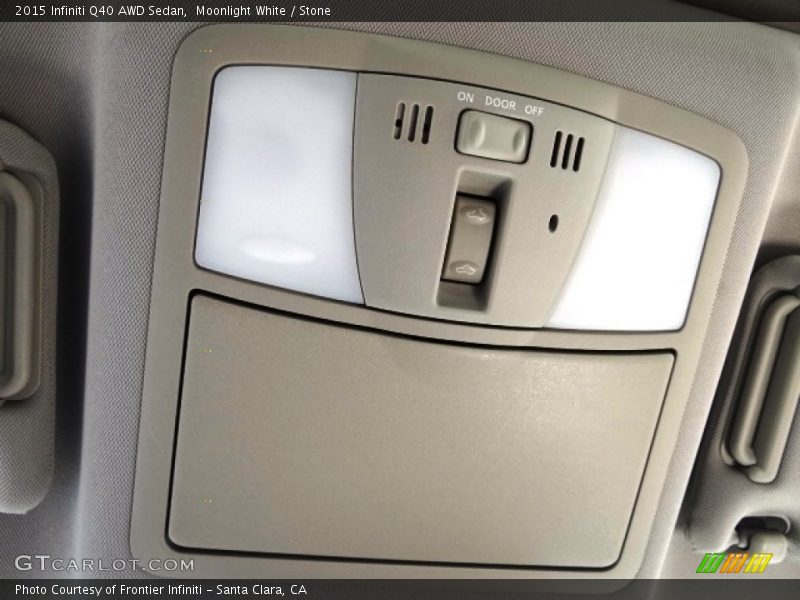 Moonlight White / Stone 2015 Infiniti Q40 AWD Sedan
