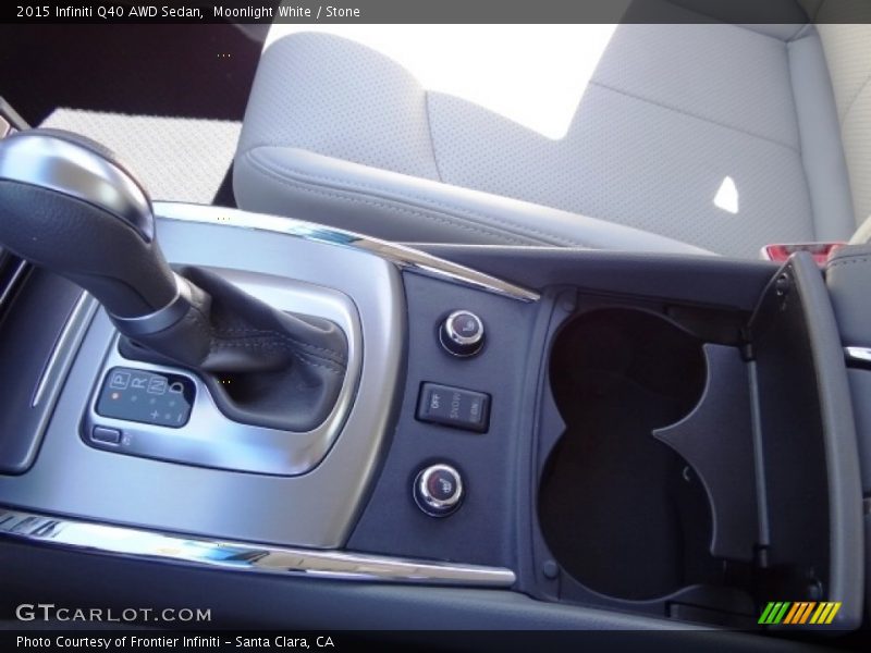 Moonlight White / Stone 2015 Infiniti Q40 AWD Sedan